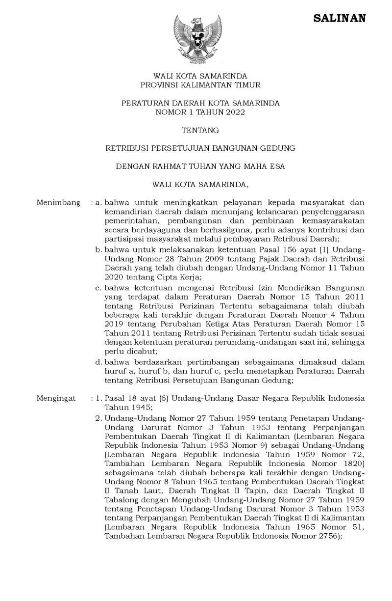 RETRIBUSI PERSETUJUAN BANGUNAN GEDUNG