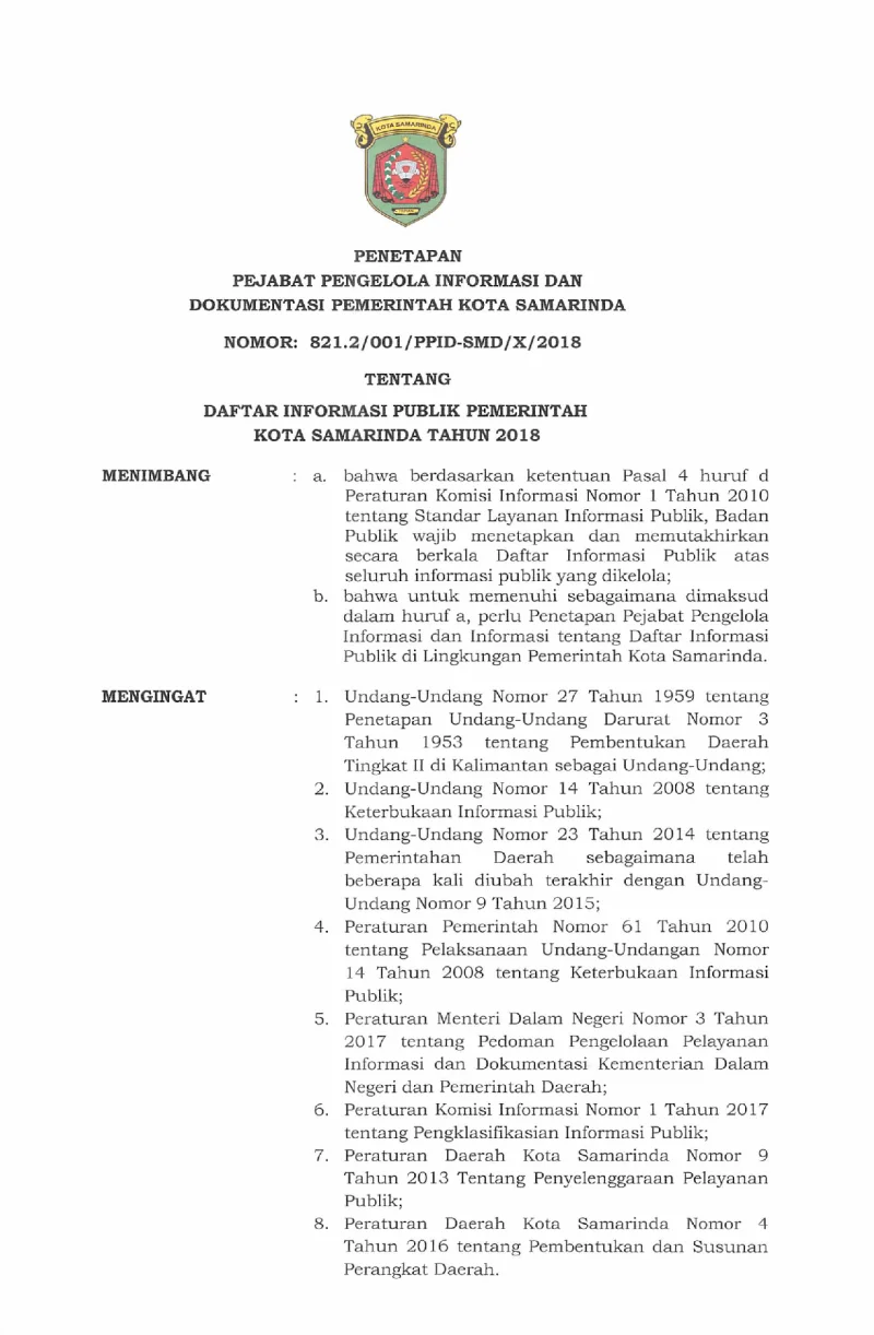 DIP Pemerintah Kota Samarinda