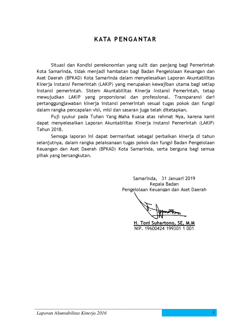 LAKIP 2016 Badan Pengelolaan Keungan & Aset Daerah