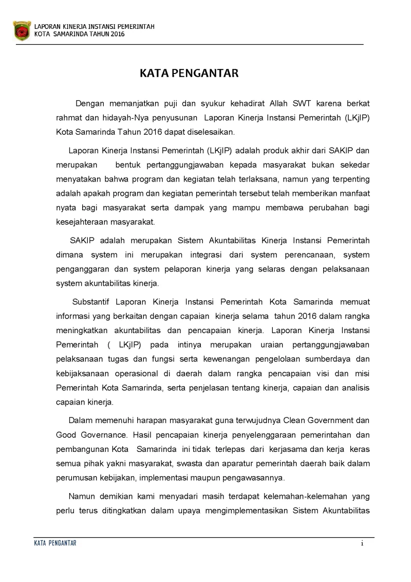 LAKIP Pemerintah Kota Samarinda 2016