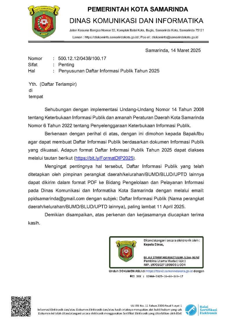 Penyusunan Daftar Informasi Publik Tahun 2025