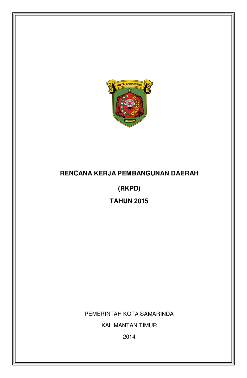 Rencana Kerja Pemerintah Daerah Kota Samarinda 2015