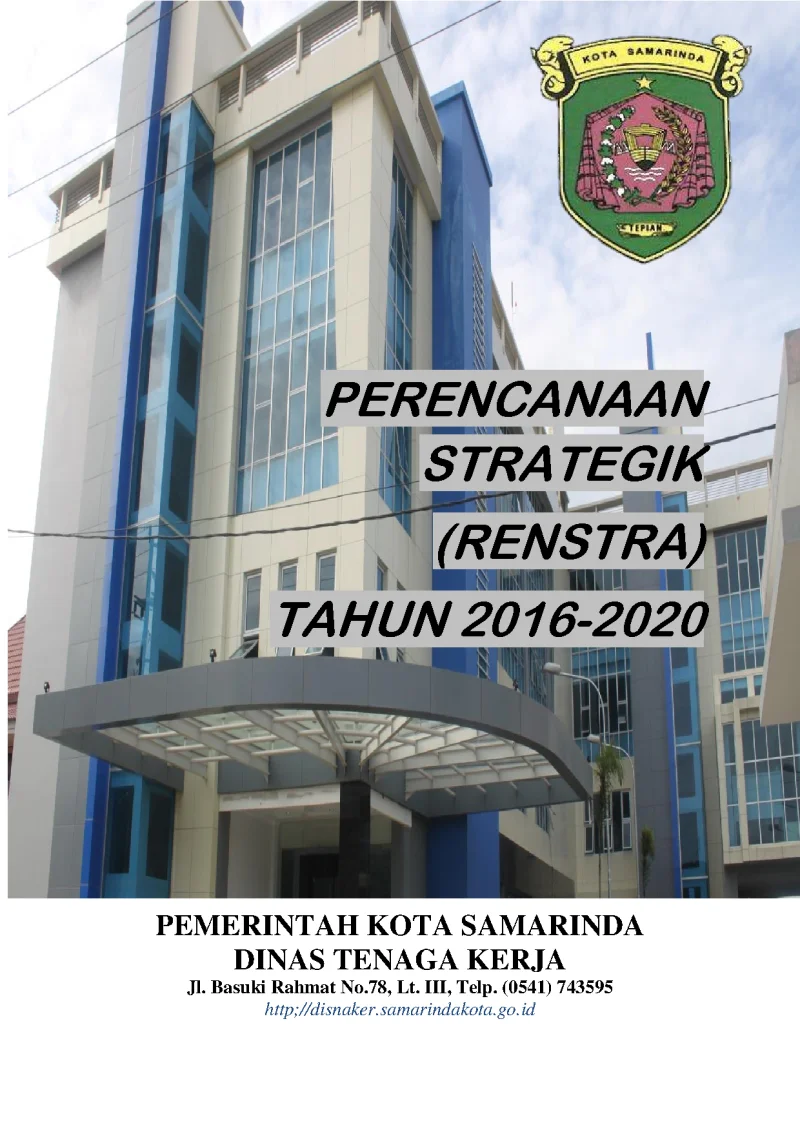 RENSTRA Dinas Tenaga Kerja 2016-2021
