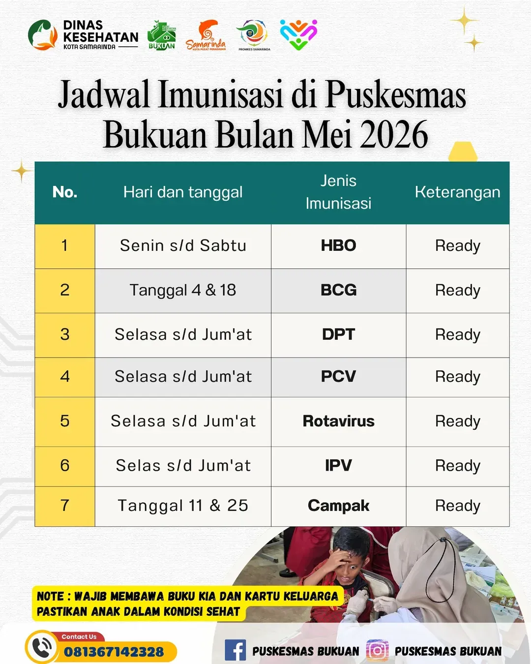 JADWAL IMUNISASI MEI 2026