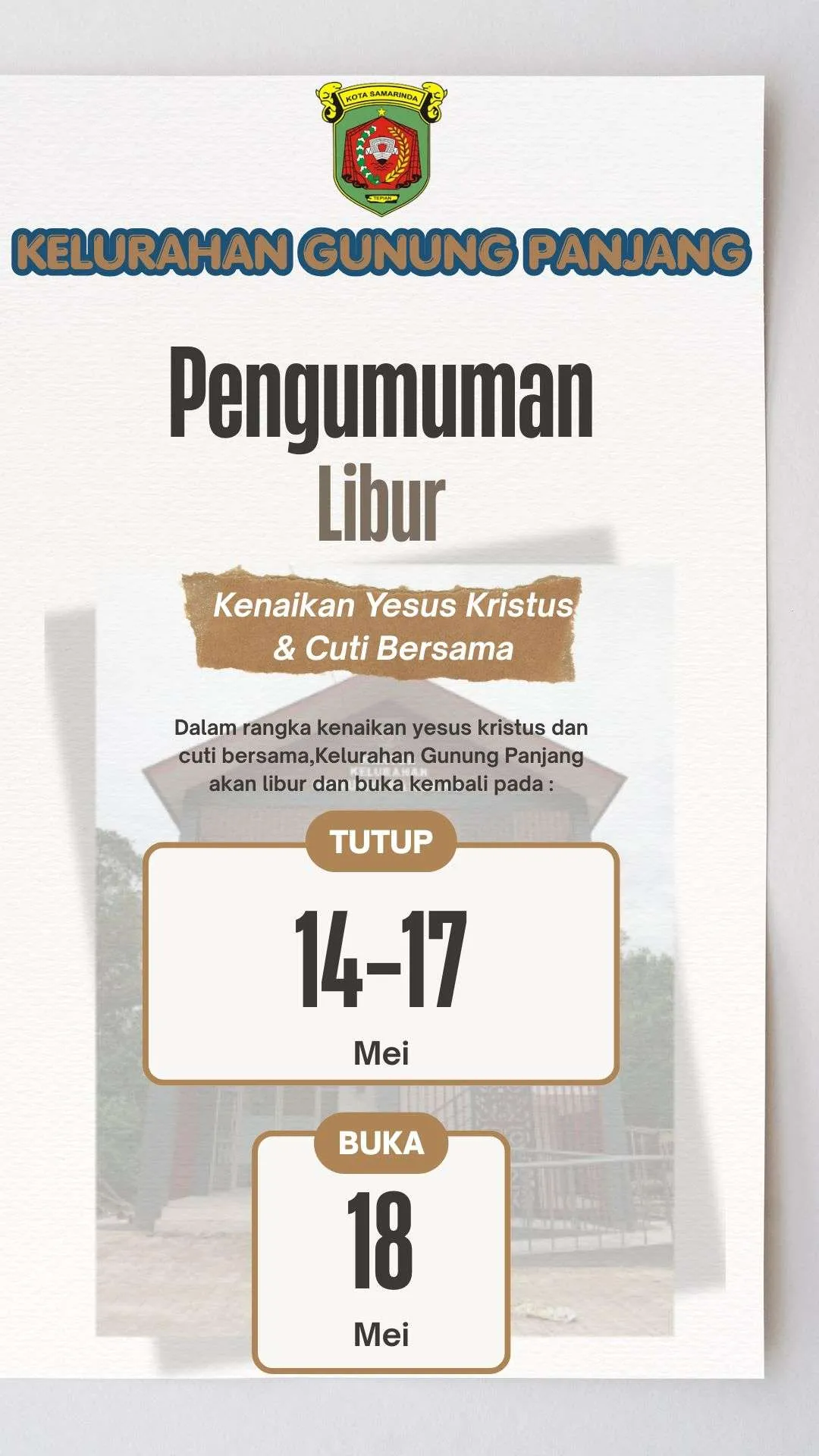 Libur Kenaikan Yesus Kristus & Cuti Bersama