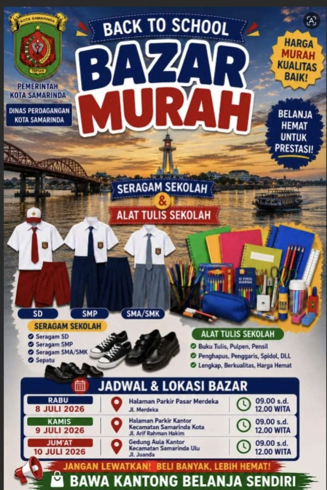 Bazar Murah Seragam Sekolah dan Alat Tulis Sekolah
