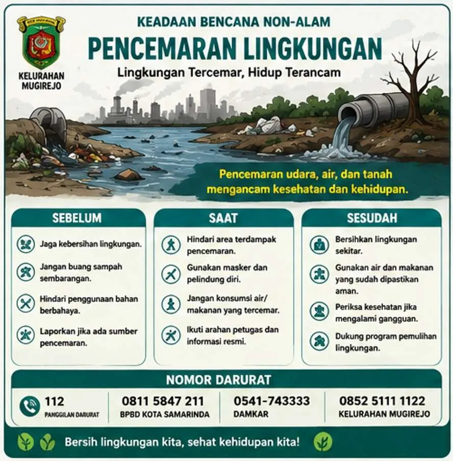  informasi mengenai keadaan bencana non-alam seperti kegagalan industri atau teknologi