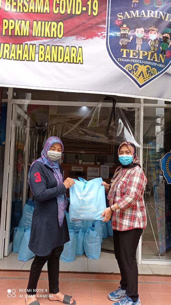 Penerimaan bantuan dari Budhis Center Samarinda tanggal 19 mei 2021