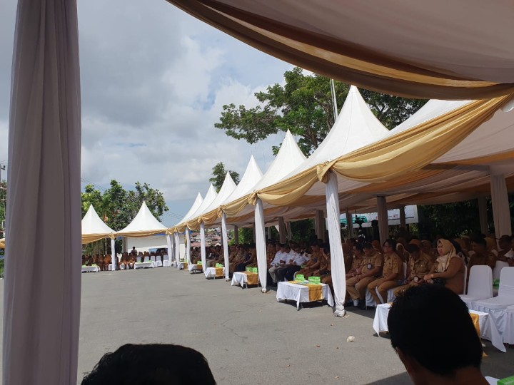 Kegiatan Halal Bi Halal di Halaman Balaikota bersama Walikota Samarinda unsur yg hadir, OPD, BUMD Camat, Lurah dan bagian Sekatariat Pemkot Samarinda