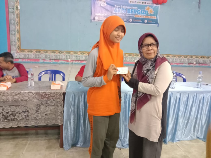 Tgl 25 Agustus 2023, Acara Aksi Gizi Di SMP 3 Samarinda dan di hadiri Oleh kecamatan Samarinda Seberang, kelurahan Baqa, puskesmas dan kepala sekola SMP 3  Samarinda,