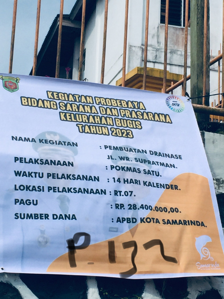 Monitoring pekerjaan Probebaya bidang Infrastruktur di RT 07 (Perbaikan Drainase Jl. WR. Soepratman )