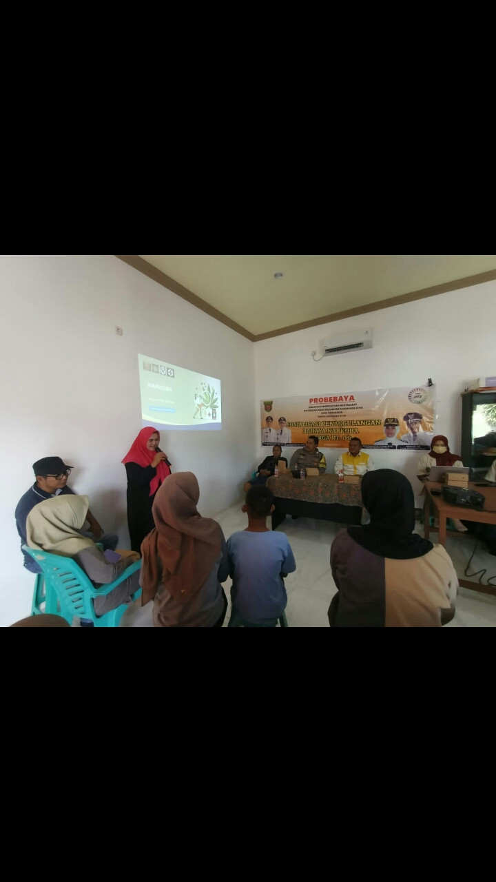 Sosialisasi Bahaya Narkoba Kegiatan Probebaya Bidang Pemberdayaan di RT. 09 Kelurahan Bugis