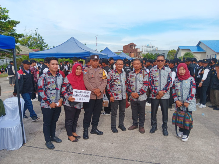 Acara kegiatan Pelaksanaan Apel Siaga Petugas Pengamanan Tempat Pemungutan Suara (PAM TPS) Pemilu 2024
