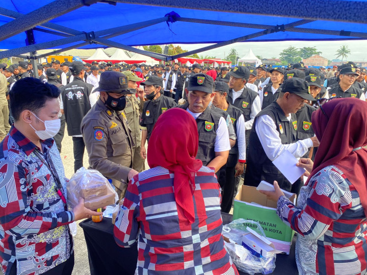 Acara kegiatan Pelaksanaan Apel Siaga Petugas Pengamanan Tempat Pemungutan Suara (PAM TPS) Pemilu 2024