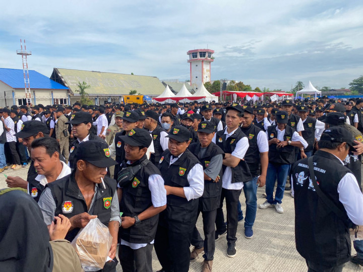Acara kegiatan Pelaksanaan Apel Siaga Petugas Pengamanan Tempat Pemungutan Suara (PAM TPS) Pemilu 2024