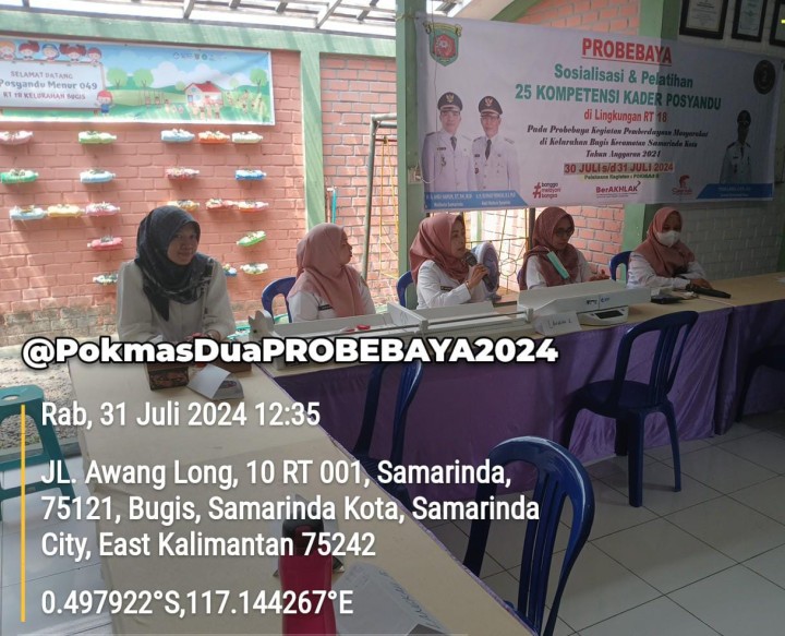Penutupan Sosialisasi dan pelatihan 25 kompetensi Kader Posyandu di lingkungan RT 18 Kelurahan Bugis