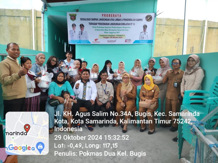 Sosialisasi Dampak Lingkungan Atas Limbah dan Pengendalian Sampah Terhadap Pekerjaan Lingkungan RT. 16 Kelurahan Bugis