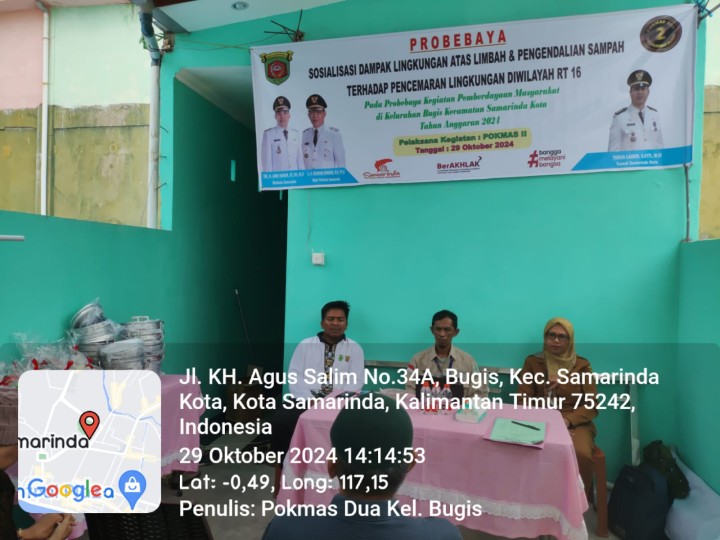 Sosialisasi Dampak Lingkungan Atas Limbah dan Pengendalian Sampah Terhadap Pekerjaan Lingkungan RT. 16 Kelurahan Bugis