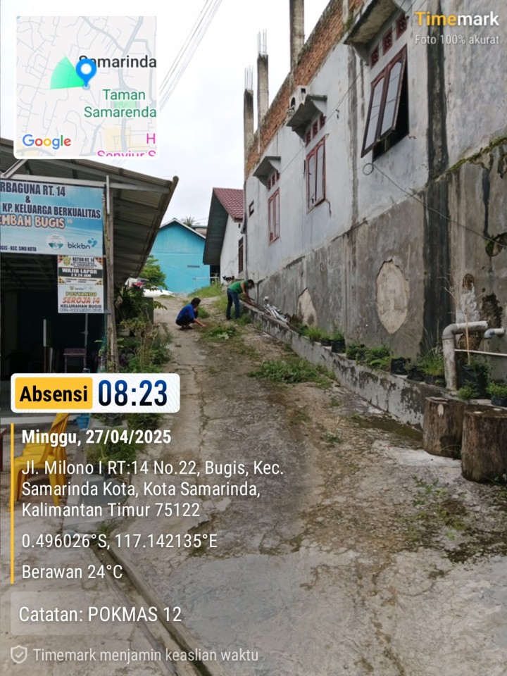 Gotong Royong RT.14: Wujud Kepedulian Lingkungan oleh Warga Kelurahan Bugis