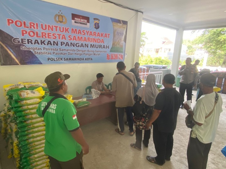 Polresta Samarinda Gelar Gerakan Pangan Murah Bersama Bulog untuk Jaga Stabilitas Harga
