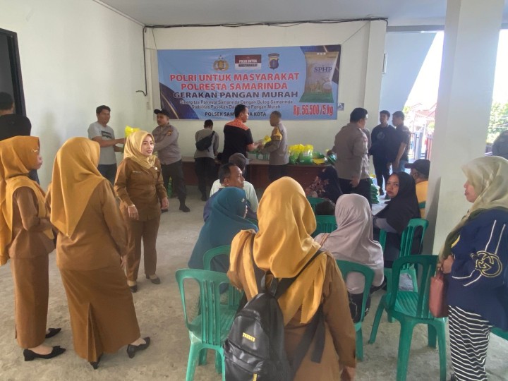 Polresta Samarinda Gelar Gerakan Pangan Murah Bersama Bulog untuk Jaga Stabilitas Harga