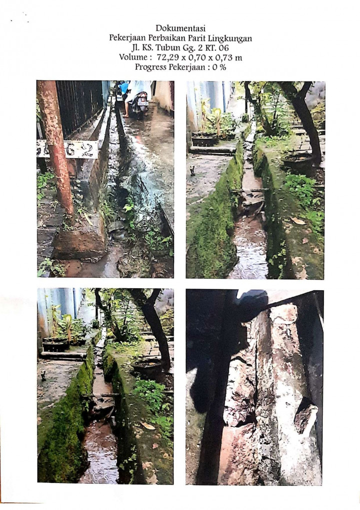 Perbaikan Parit Lingkungan Jl.KS.Tubun Gang 2 RT.06 dan Gang 5 RT.07