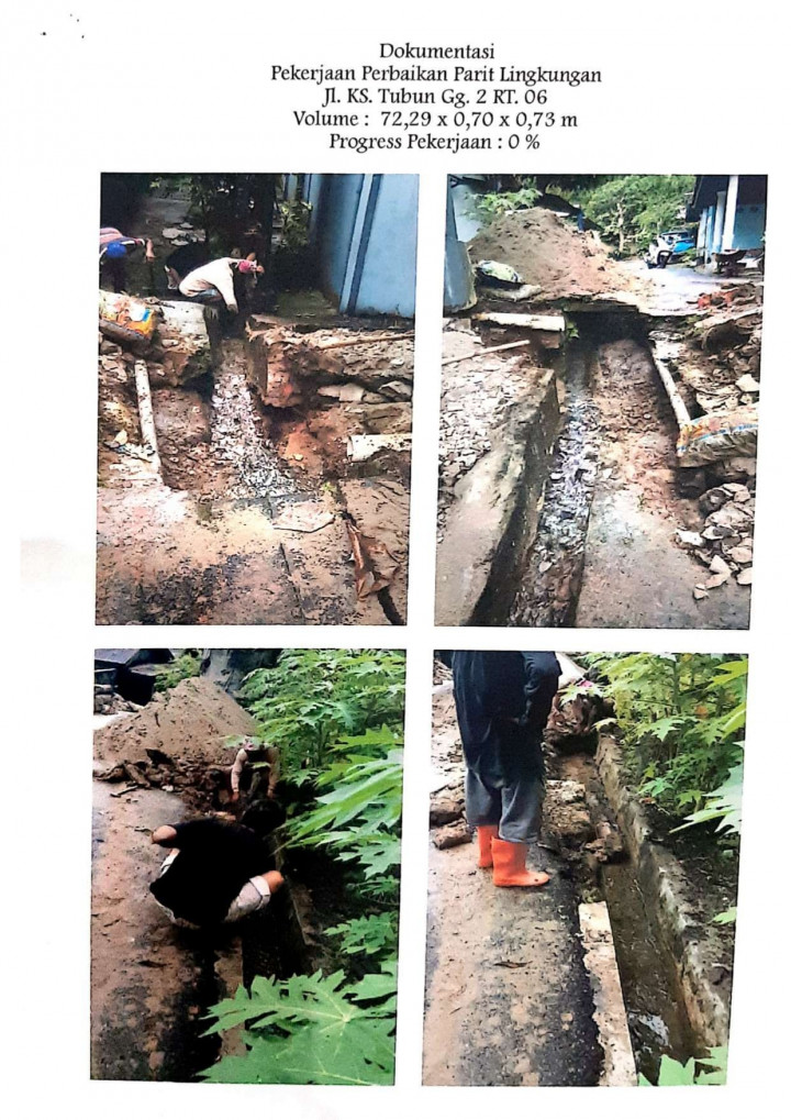 Perbaikan Parit Lingkungan Jl.KS.Tubun Gang 2 RT.06 dan Gang 5 RT.07