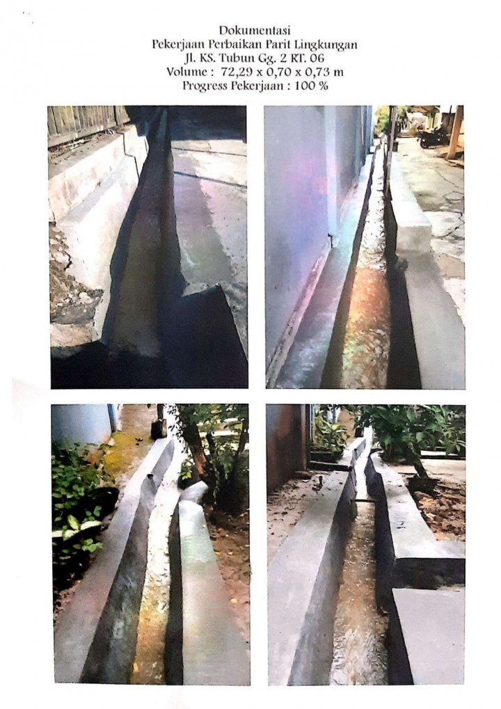 Perbaikan Parit Lingkungan Jl.KS.Tubun Gang 2 RT.06 dan Gang 5 RT.07