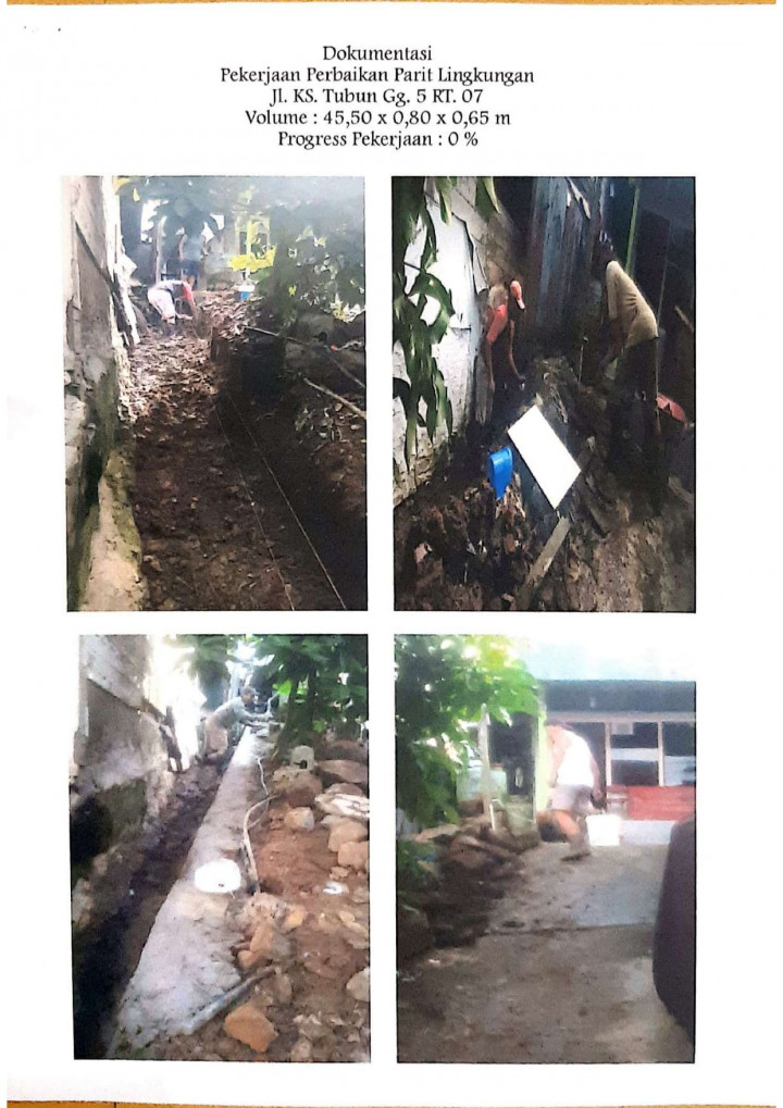 Perbaikan Parit Lingkungan Jl.KS.Tubun Gang 2 RT.06 dan Gang 5 RT.07