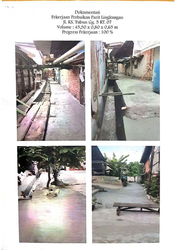 Perbaikan Parit Lingkungan Jl.KS.Tubun Gang 2 RT.06 dan Gang 5 RT.07