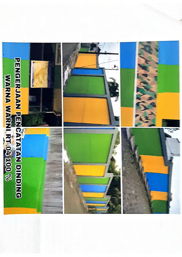 Pembangunan Gapura Jl.Bhayangkra Gg.IB RT.04 RT 4 dan Pengecatan Dinding Warna warni