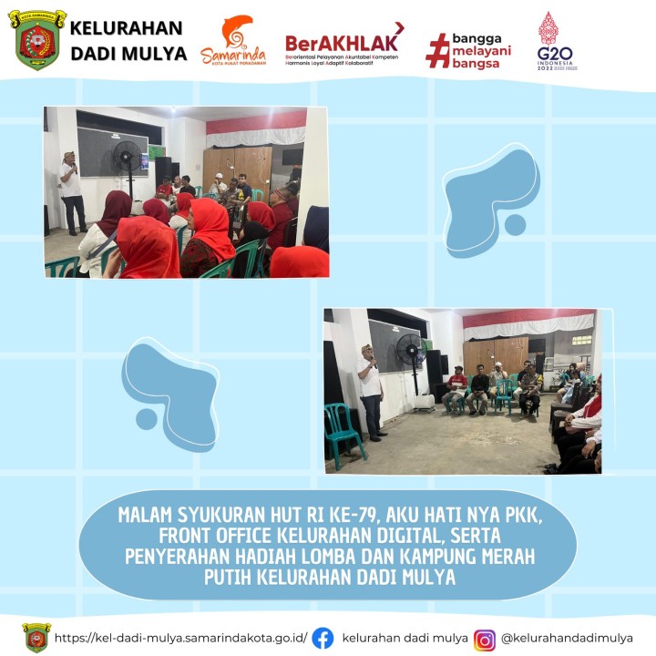 AGENDA KELURAHAN DADI MULYA BULAN AGUSTUS TAHUN 2024