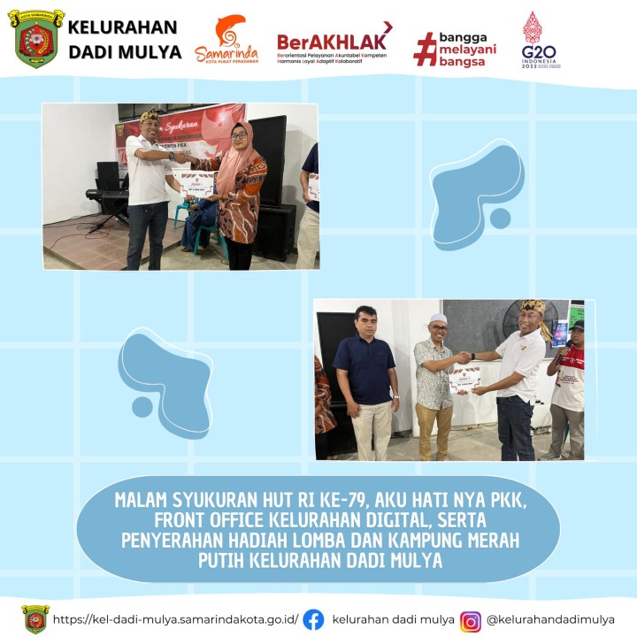 AGENDA KELURAHAN DADI MULYA BULAN AGUSTUS TAHUN 2024