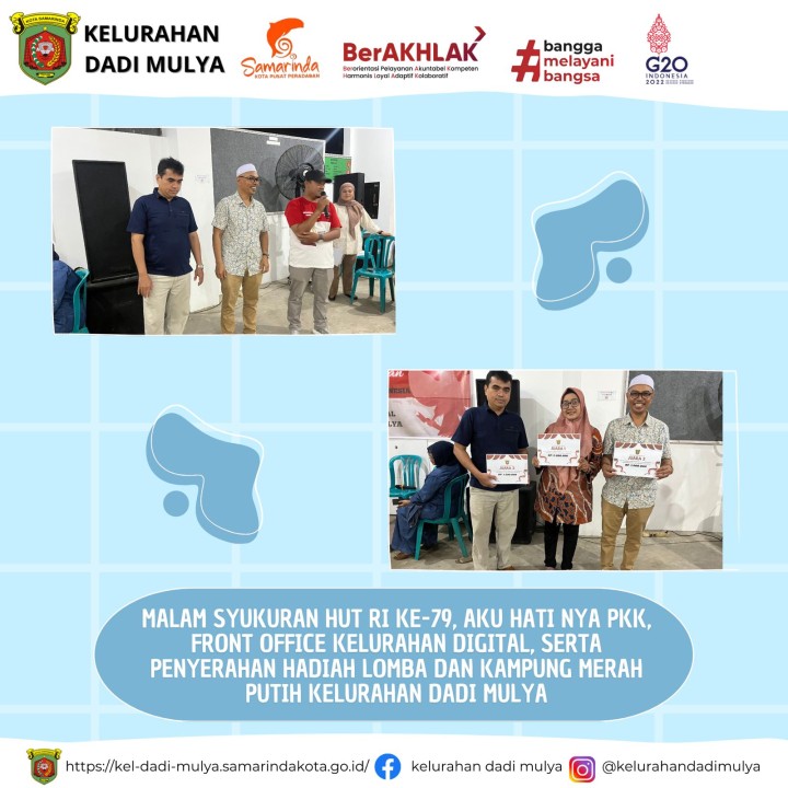 AGENDA KELURAHAN DADI MULYA BULAN AGUSTUS TAHUN 2024