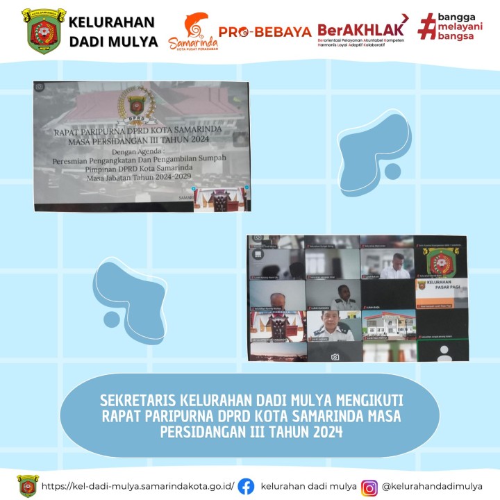 AGENDA KELURAHAN DADI MULYA BULAN OKTOBER TAHUN 2024