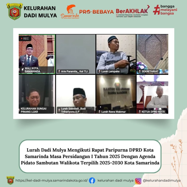 AGENDA KELURAHAN DADI MULYA BULAN MARET TAHUN 2025