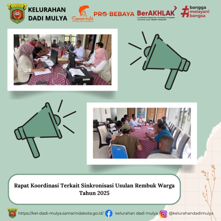 AGENDA KELURAHAN DADI MULYA BULAN APRIL TAHUN 2025