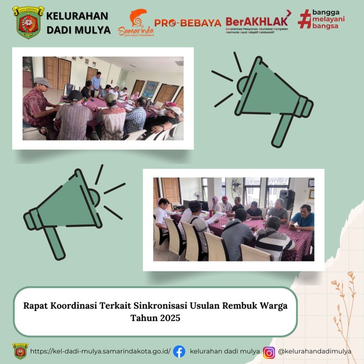 AGENDA KELURAHAN DADI MULYA BULAN APRIL TAHUN 2025