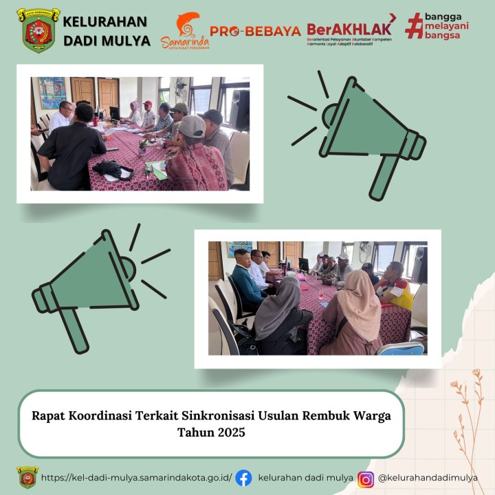 AGENDA KELURAHAN DADI MULYA BULAN APRIL TAHUN 2025