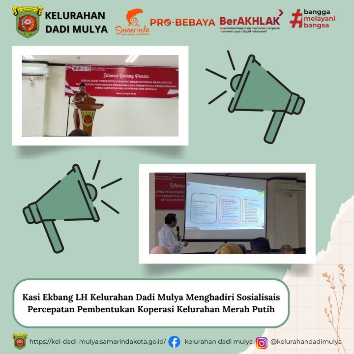 AGENDA KELURAHAN DADI MULYA BULAN APRIL TAHUN 2025