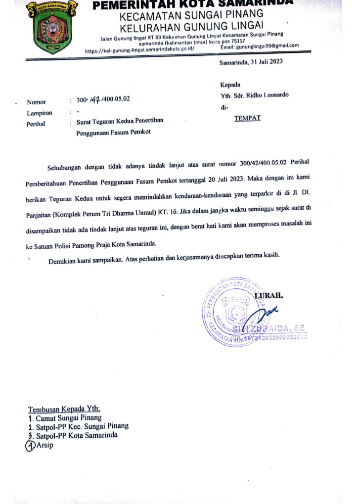 DOKUMEN SURAT MENYURAT LURAH