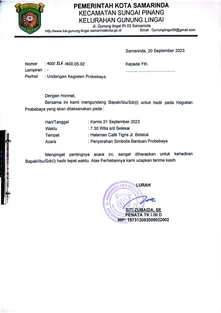 DOKUMEN SURAT MENYURAT LURAH