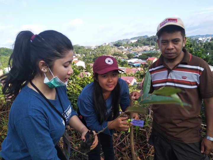 Kegiatan Penanaman dengan Mahasiswa KKN 44 unmul reguler