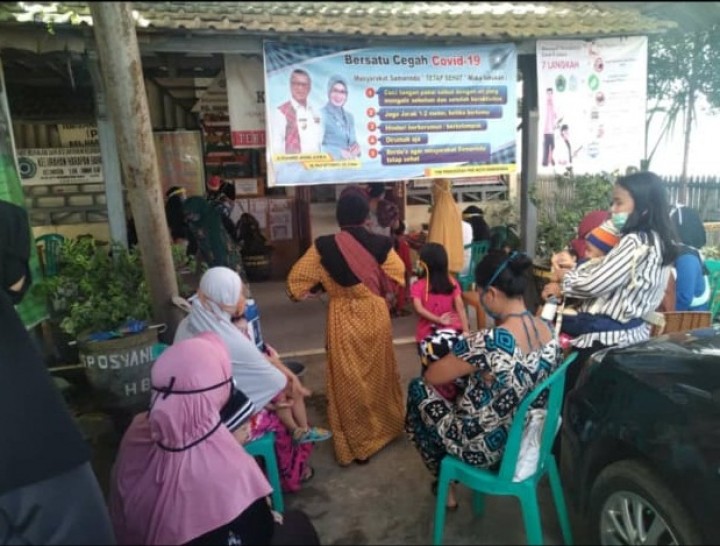 Kegiatan Posyandu Melati di Kelurahan Harapan Baru 13 Juli 2020