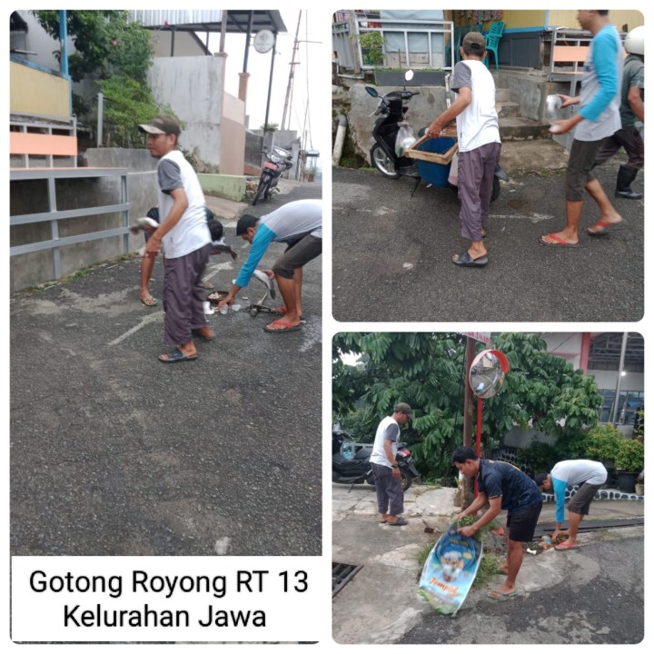 Melaporkan  Gotong Royong  28/04/2024 Kelurahan Jawa Gotong Royong di Masing Masing RT 01,02,04, 17,22,31,34 di Pimpin Oleh masing masing RT dan Warga nya Alhamdulillah Terkoordinasi danTerlaksana dengan baik