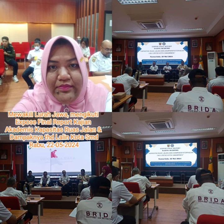 Ijin Melaporkan 5/22/2024 kegiatan Seminar Expose final Report hasil kajian Akademis Ruas Jalan dan Dampaknya Terhadap Lalu Lintas Kota Samarinda di Inspektorat Daerah Kota Samarinda