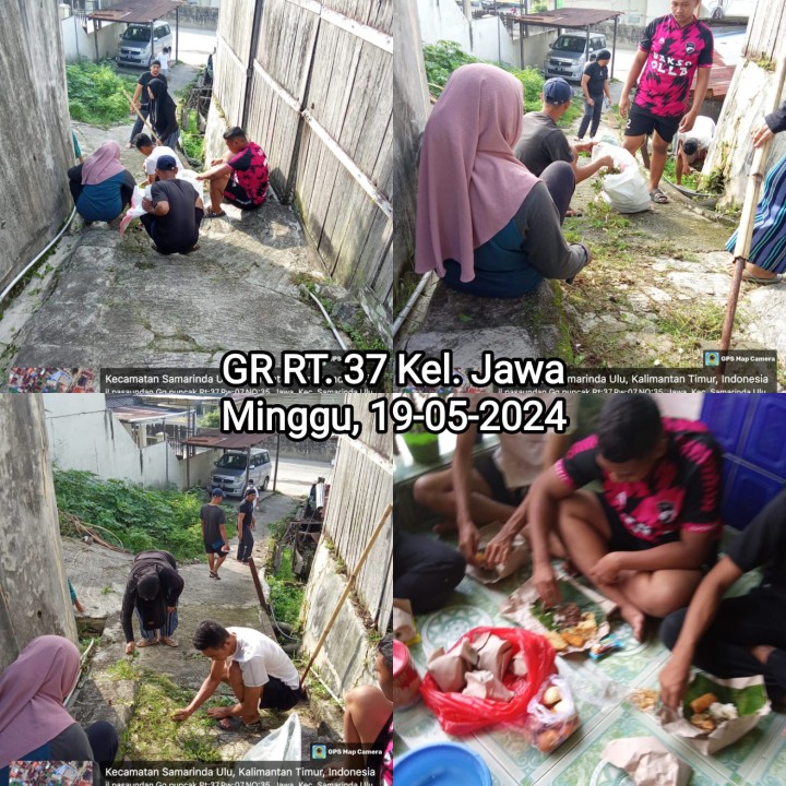 Kegiatan Gotong Royong RT tanggal 19/5/2024 Kelurahan Jawa : 04√ (Tgl.18), 05√, 06√, 07√, 12√, 13√, 18√, 22√, 26√, 27√, 30√, 31√, 35√, 36√, 37√, dan 40√