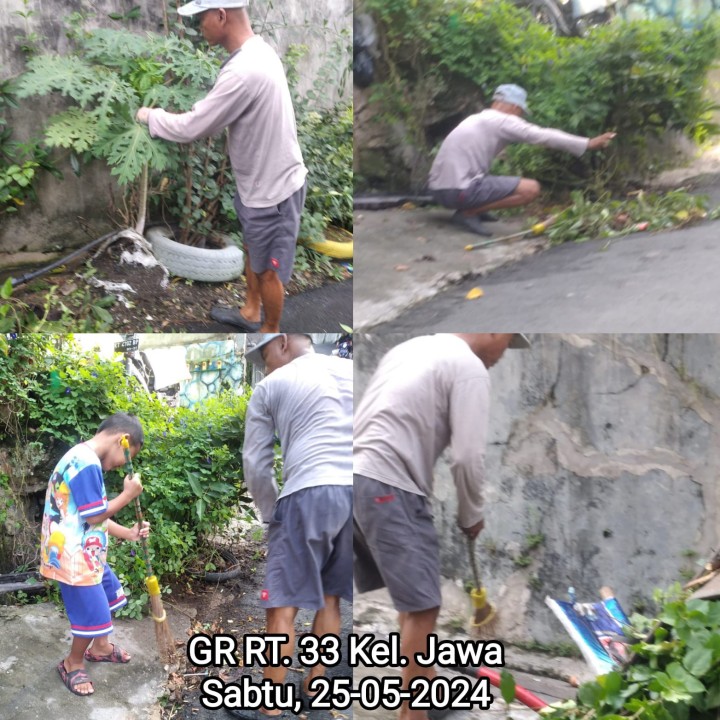 Kegiatan Gotong Royong RT tanggal 5/25/2024 Kelurahan Jawa : 16√, 33√ dan 39