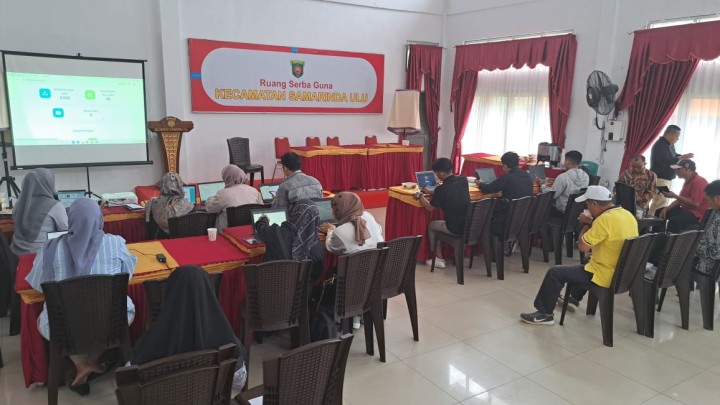 Ijin melaporkan 7/6/2024 Kegiatan Lanjutan Bimtek Aplikasi Srikandi dari Dinas Perpustakaan dan Arsip Kota Samarinda di Aula Kecamatan Samarinda Ulu