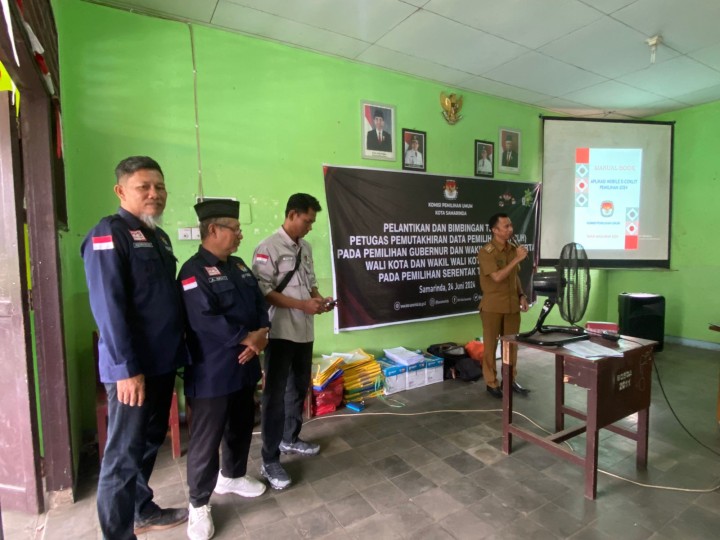 Ijin melaporkan 24/06/2024 Menghadiri Pelantikan dan pengukuhan Pantarlih serta Pemberian Materi kepada anggota Pantarlih Sekecamatan Samarinda Ulu